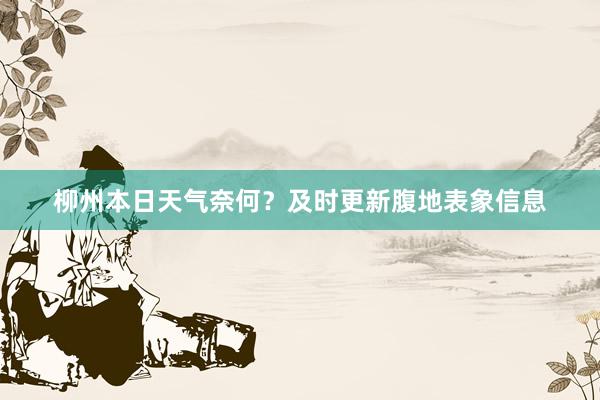 柳州本日天气奈何？及时更新腹地表象信息